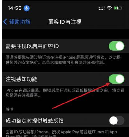 资阳苹果14维修网点分享iPhone14注视感知功能有什么用 